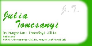 julia tomcsanyi business card